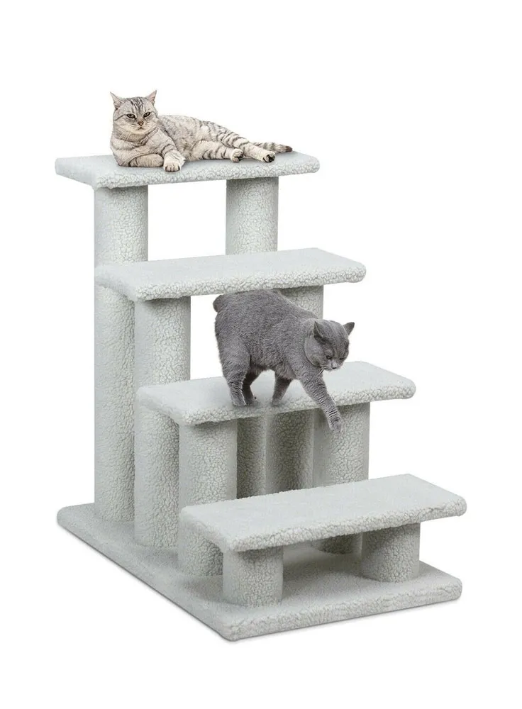 4 Step Pet Stairs Carpeted Ladder Cat Tree Climber
